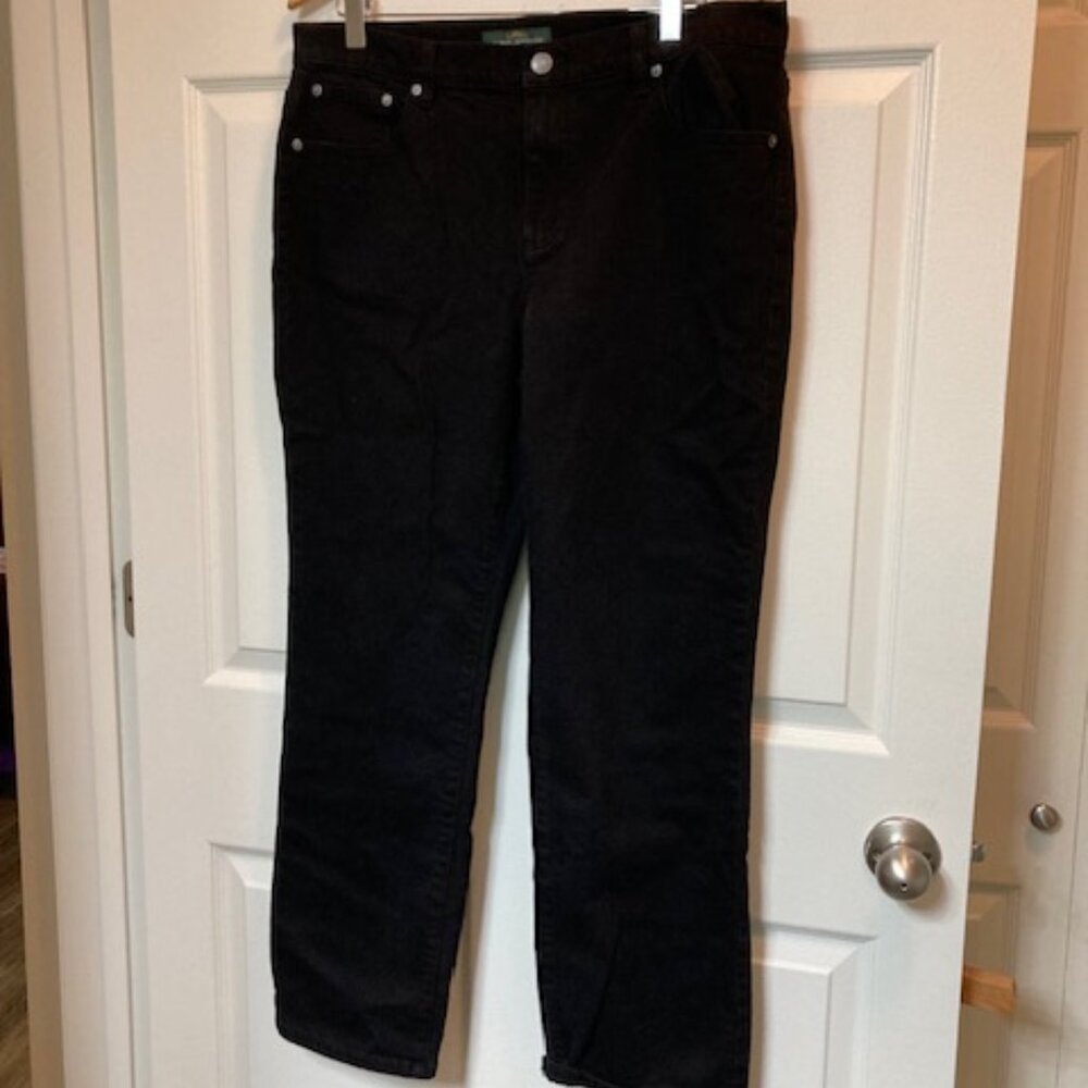 LRL Ralph Lauren Black Classic Straight Leg Jeans 16